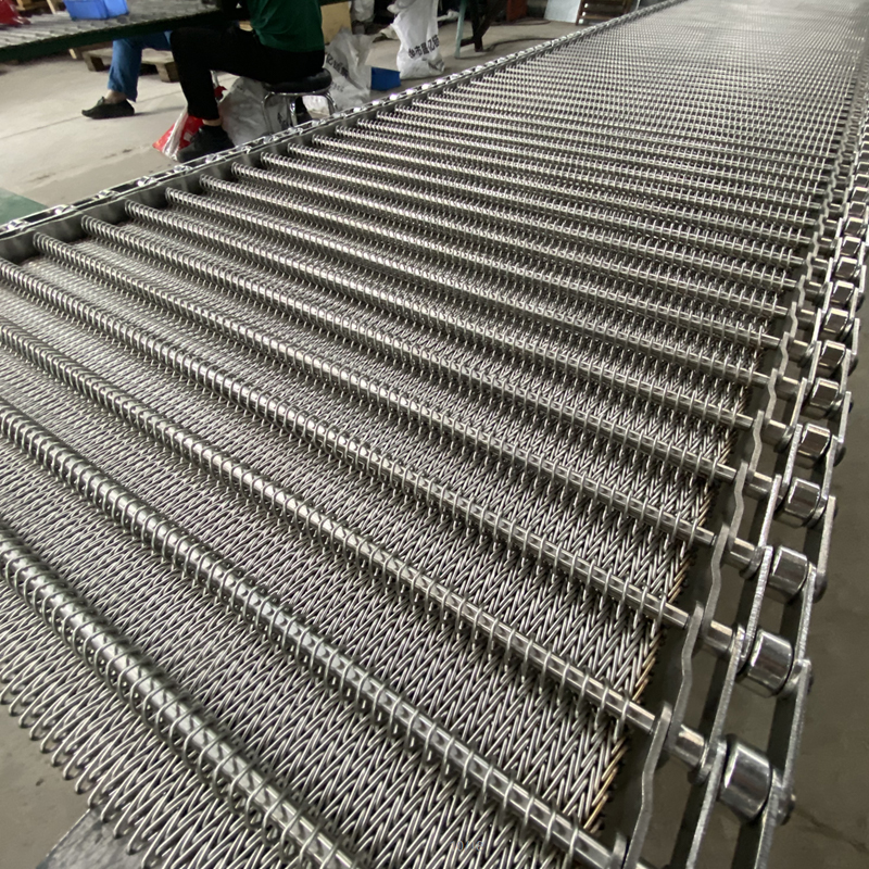Steel material products normalizing furnace mesh belt